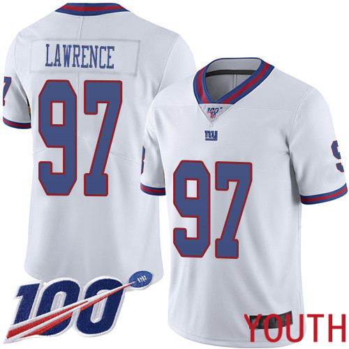 Youth New York Giants 97 Dexter Lawrence Limited White Rush Vapor Untouchable 100th Season Football NFL Jersey